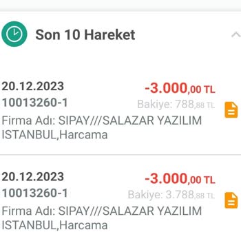 Sipay Hesabımdan İzinsiz Para Çekilmesi