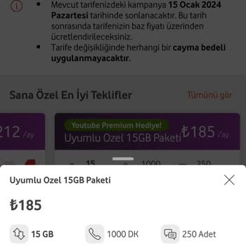 Vodafone Sözleşme Maddesinin Yerine Getirilmemesi