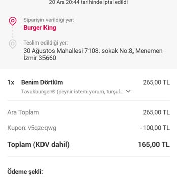Yemek Sepeti Kendi Kendine İptal Ediyor