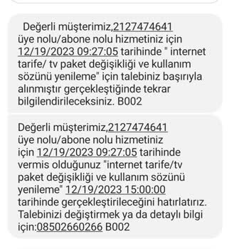 D-Smart Onay Dışı Tarife Değişikliği
