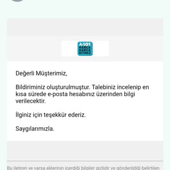 A101 Ürünümü Göndermiyor. Parayı Kullanıyorlar.
