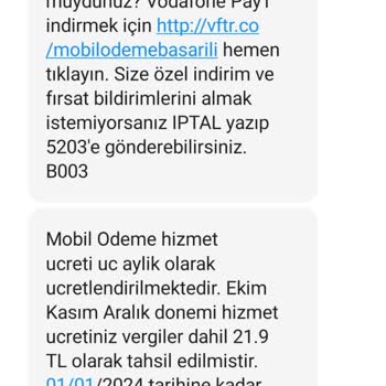 Vodafone Fatura Şoku: Beklenmedik Ücret Tahsilatı