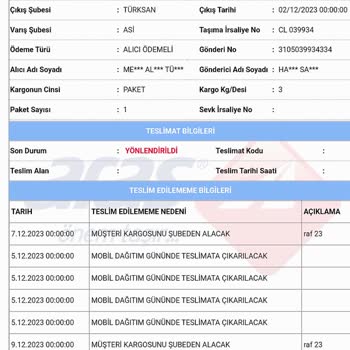 Aras Kargo Müşterisini Mağdur Edip Üstüne De Ücret Alıyor