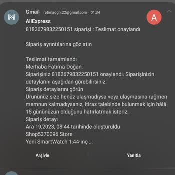 Aliexpress Ürüne Gelmeden Yanlışlıkla Onay Verdim