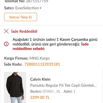 Exxe Selection Param Veya Ürün İadem