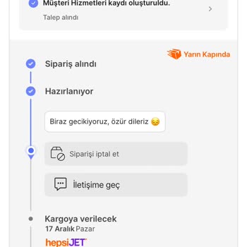 Hepsiburada Kargomun Gecikmesi Ve İptal Edememe Sorunu