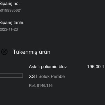 Stradivarius Stokta Yok Gerekçesiyle Ürünü Göndermedi