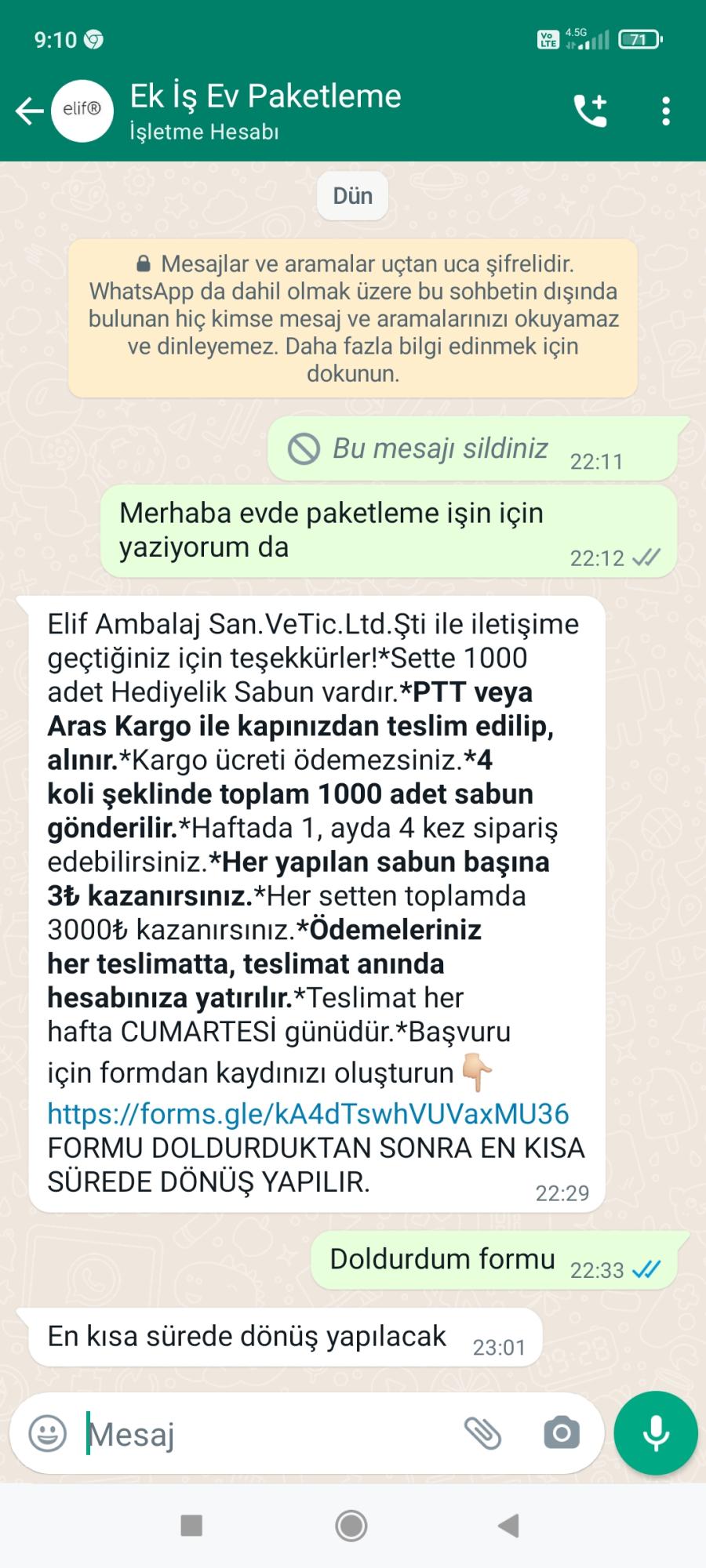 elif paketleme kişisel bilgilerimin İzinsiz kullanımına karşı Önlem