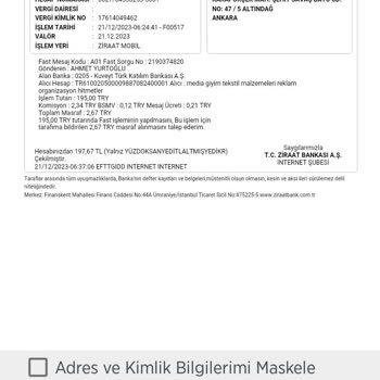 Ziraat Bankası Yatirim Ve Havale İçin