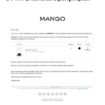 Mango Stok Ve Sipariş İptali