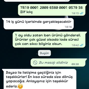 Beyza Giyim 2 Aydır İade Yapmıyor.