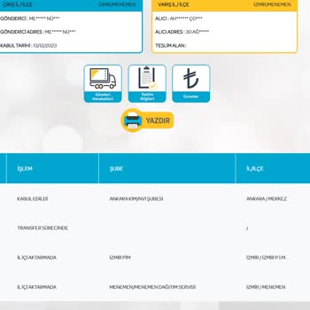 PTT Kargo İl İçi Dağıtımı Menemen/İzmir