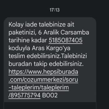 Hepsiburada Eskiyi Getir Yeniyi Götür Geri Gönderiliyor