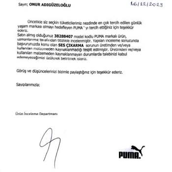 Boyner Puma Pacer Future Trail Ayakkabı Şikayeti