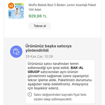 Hepsiburada Hayat Ve Can Pazar İsimli Bebek Bezi Firmaların Yaptığı Mağduriyet