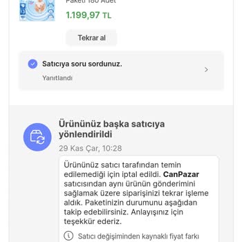 Hepsiburada Hayat Ve Can Pazar İsimli Bebek Bezi Firmaların Yaptığı Mağduriyet