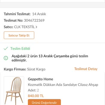 CLK Tekstil Dekorasyon CLK Tekstil Ürünümü Teslim Etmedi