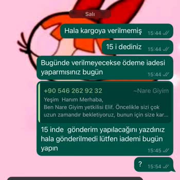 Nare Giyim Ürün Teslimatı Yapılmadı