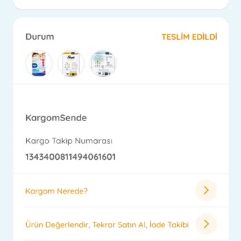 ebebek Sipariş Ettiğim Bez Gelmedi Teslim Edildi Gözüküyor