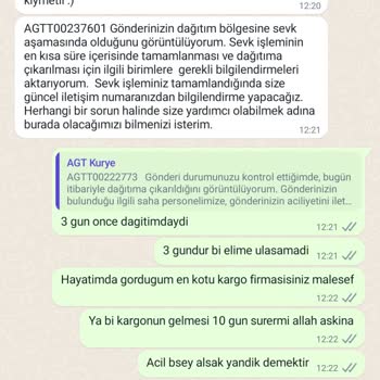 AGT Kurye (aynigunteslim.com) Kargo Sorunuyla Kaos!