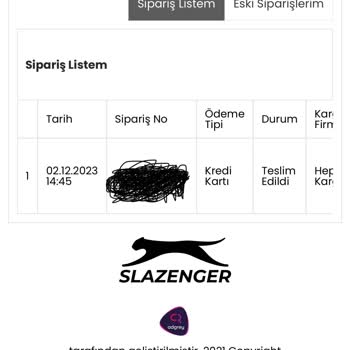 Slazenger Yanlış Ürün Ve Sorumsuzluğu
