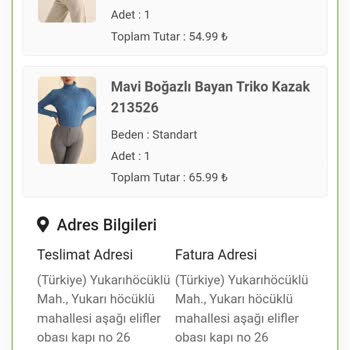 Modamizbir.com Siparişim Başka Adrese Gitti!