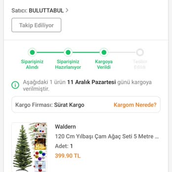 buluttabul.com Yılbaşı Ağacı Kargosu Kayıp