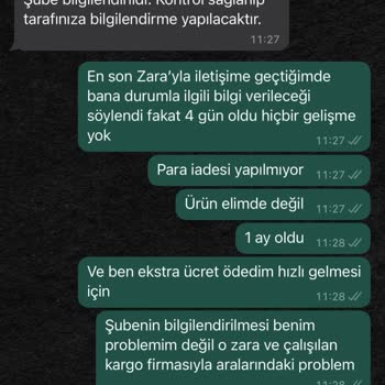 Zara'nın Teslim Edildi Gözüküp Teslim Edilmeyen Ürüne Olmayan Çözümü