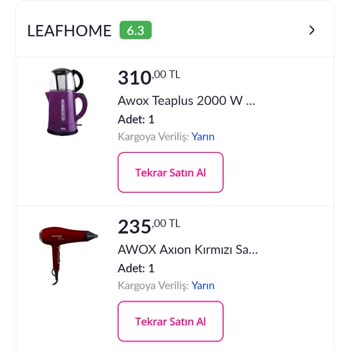 Leafhome Pazarama Satıcısından Alınan Ürünün Kargolanmaması