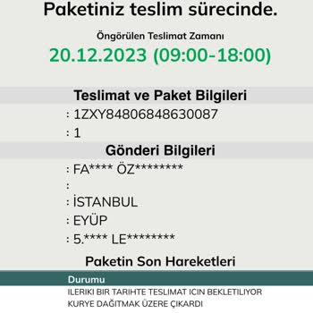 UPS Paket Teslimat Şikayeti