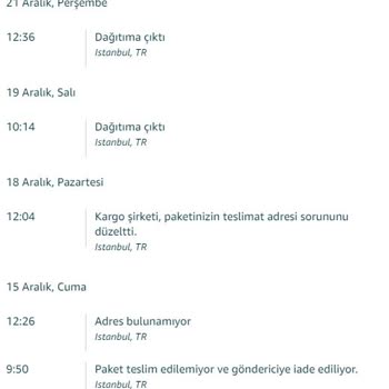 Aramex Firması Nedeniyle Kaybolan Amazon Siparişi