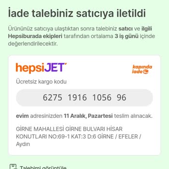 Hepsiburada İade İşlemi Gerçekleşmiyor