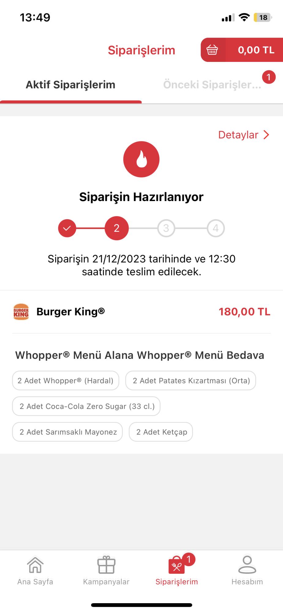 Burger King Tıkla Gelsin Uzun Sipariş Süresi Şikayetvar