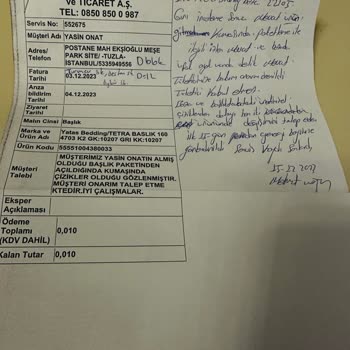 Yataş İstasyon Satış Sonrası Sorumsuzluğu