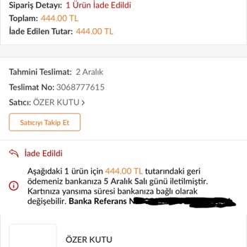 Trendyol'dan Aldığım Ürünün İptal Edilmesi