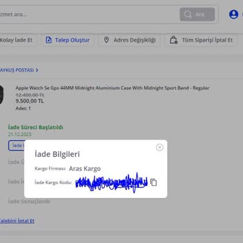 Pazarama Sipariş İptalinin Yapılmaması