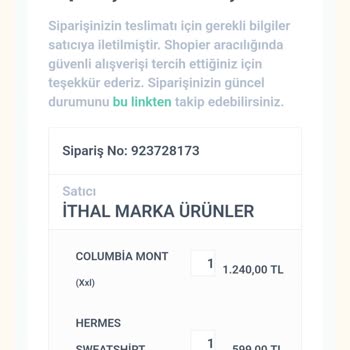 Shopier Global Brand Firmasının Eksik Ürün Gönderimi