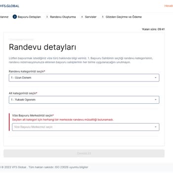 VFS Global Polonya Randevu Bulunamaması