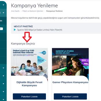 Türk Telekom Online İşlemlerde Kampanya Geçiş Sorunu