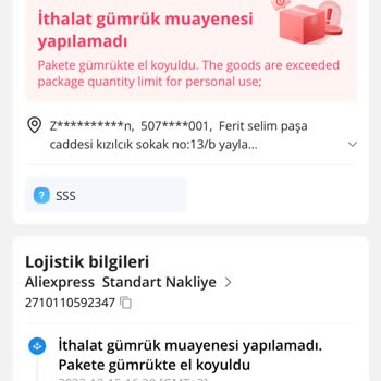 Aliexpress Gümrükte Takılan Sipariş Sorunu