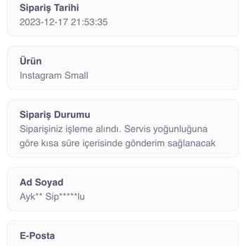 Sosyalmarka.com Siparişimi İşleme Koymadı