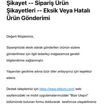 Pratico Mobilya Teslim Edilmeyen Ürün