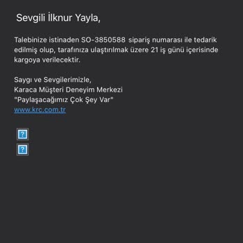 Karaca Online Kırık Gelen Tabaklar Temin Edilmedi