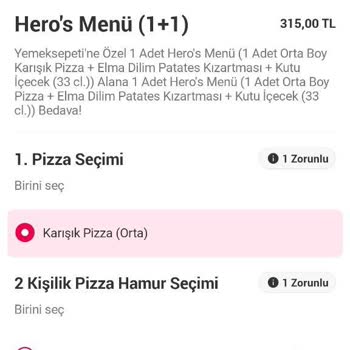 Eksik Ürün Gönderilen Yemeksepeti'ne Özel Menü İçin Yardımcı Olunmadı