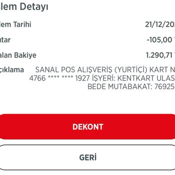 Kentkart'a Para Geçmedi