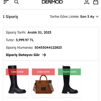 Derimod Teslim Edilmeyen Ürünün Para İadesi Yapılmıyor.