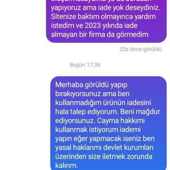 Kamacı Butik Sitesinde İade Var Deyip Sonra İade Almaması