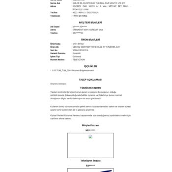 Yeni Vestel TV'de Panel Sorunu