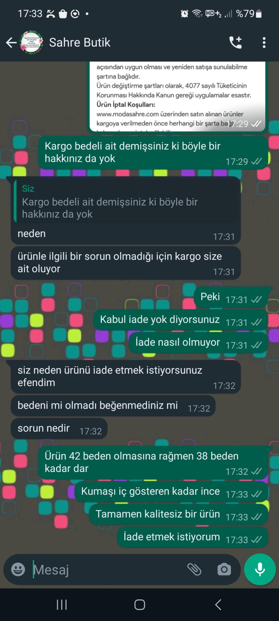 Moda Sahre İade Yapmıyoruz Deniliyor. - Şikayetvar
