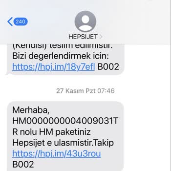 Hepsijet Kargomdan Haber Alamıyorum